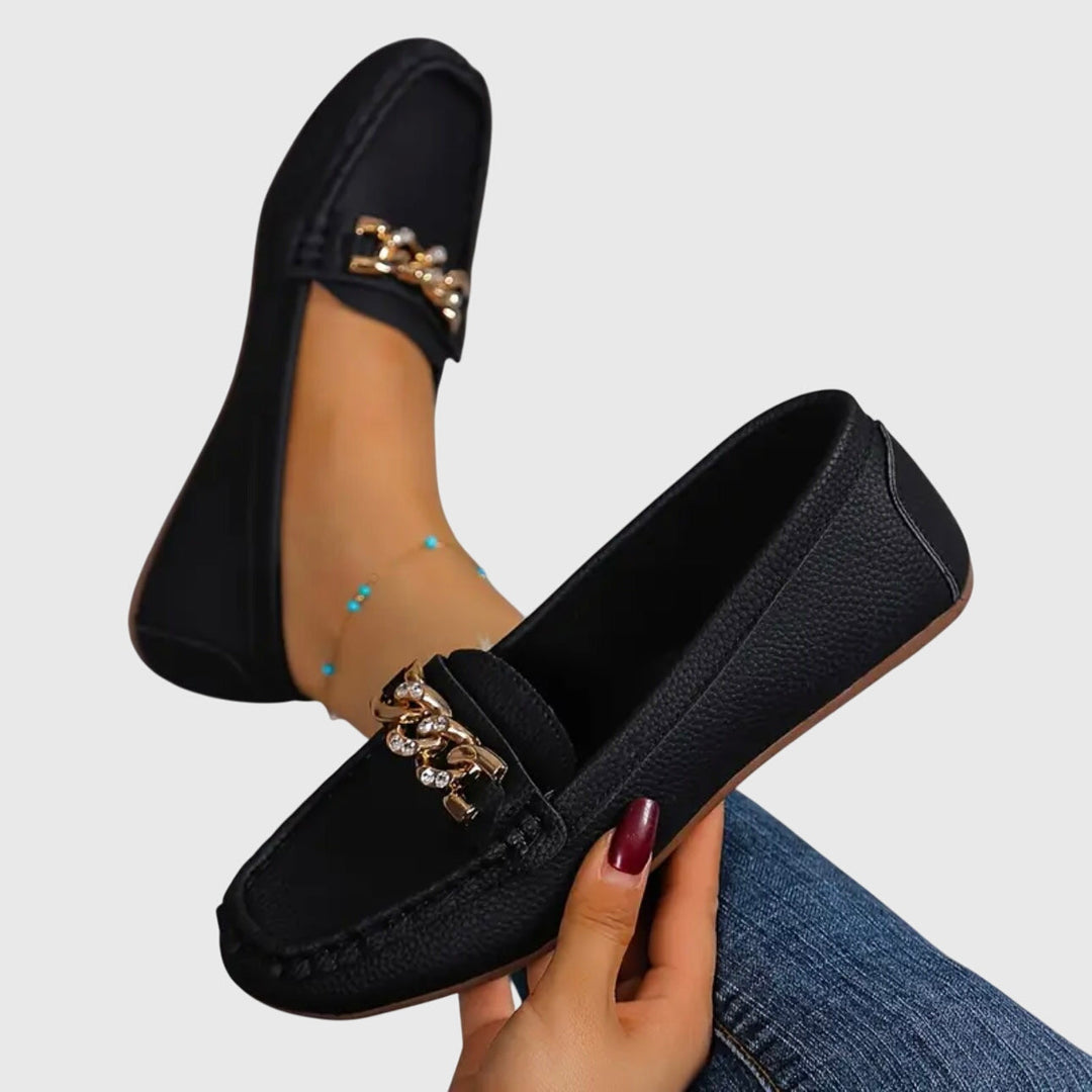 Susanne | Kvinners Slip On Loafers Med Kjededetalj