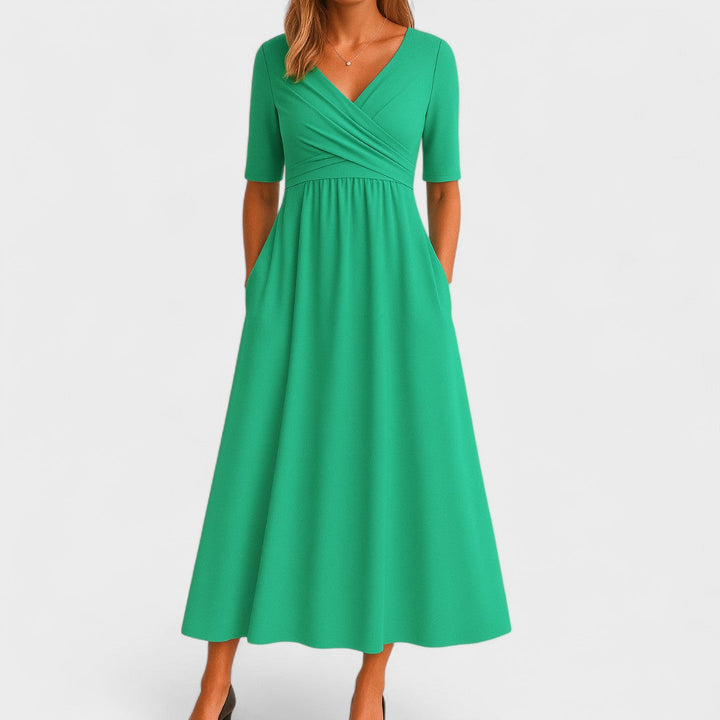 Joanna | Elegant Midi Kjole for Sommer