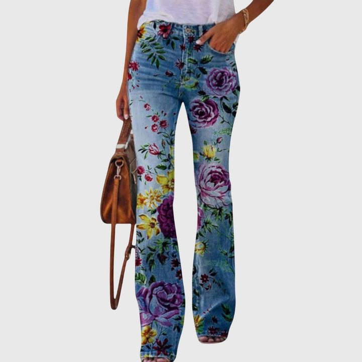 Susie | Dame Blomstermønster Skinny Jeans