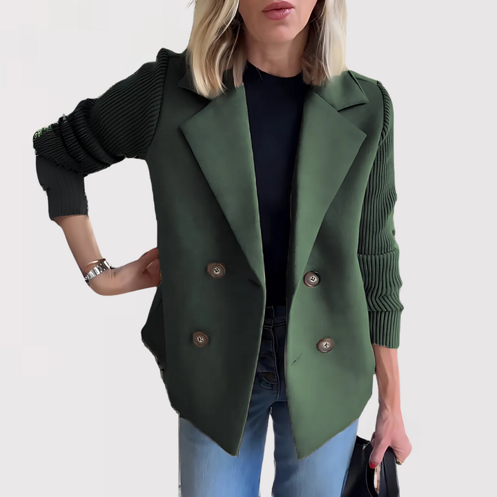 Celina | Jakke med Strikkede Ermer