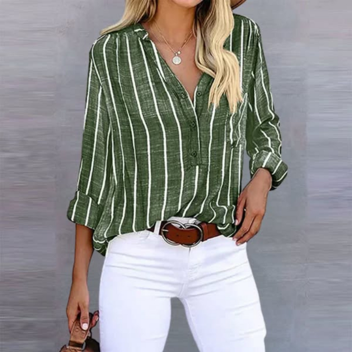 Vigga | Kvinne Striped Long-Sleeve Buttoned Top