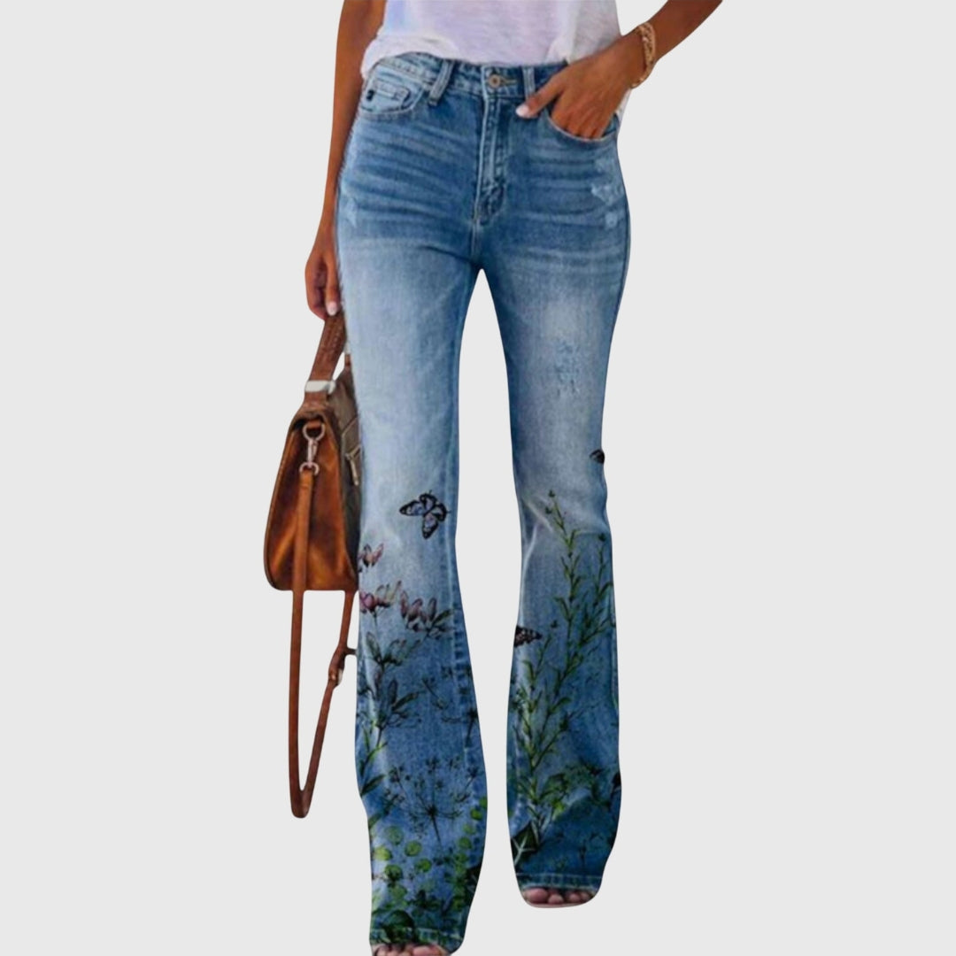 Susie | Dame Blomstermønster Skinny Jeans