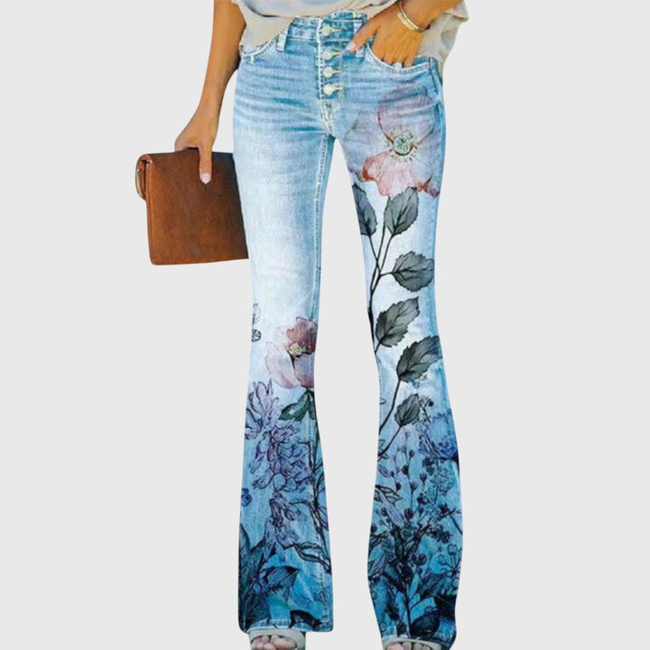 Susie | Dame Blomstermønster Skinny Jeans