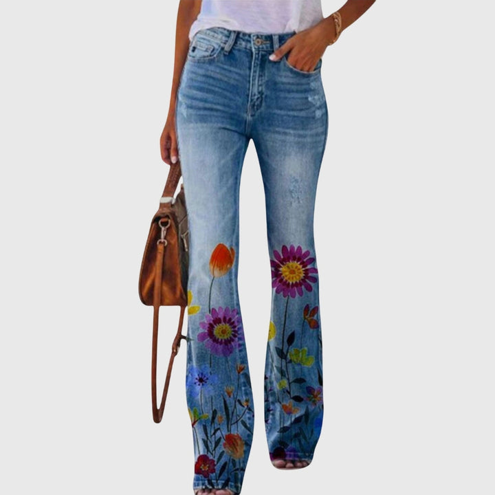 Susie | Dame Blomstermønster Skinny Jeans