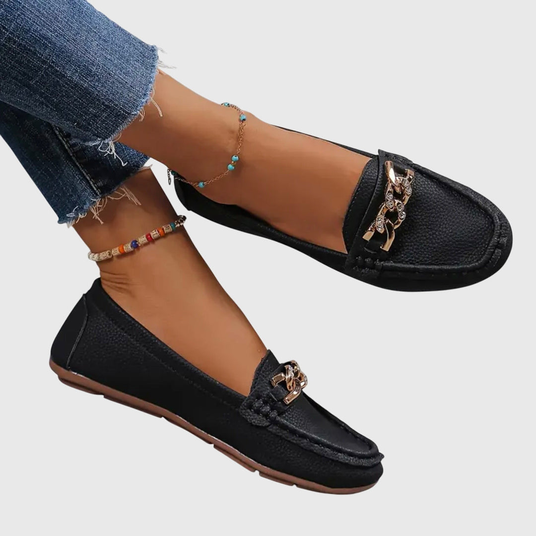 Susanne | Kvinners Slip On Loafers Med Kjededetalj