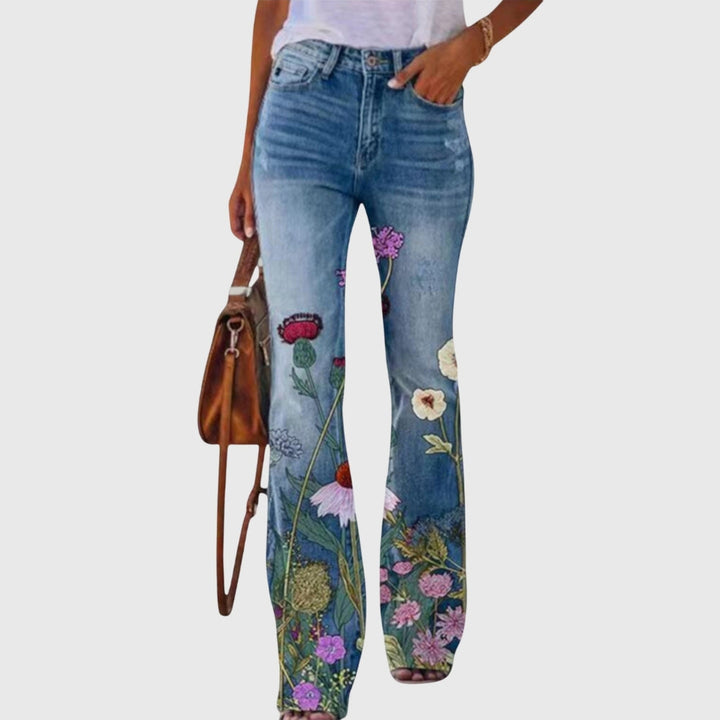Susie | Dame Blomstermønster Skinny Jeans