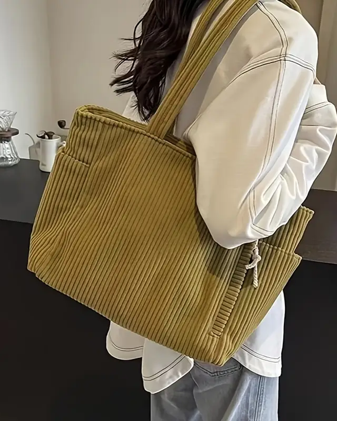 Ines | Stilig Hverdags Skulderveske med Snor Detalj