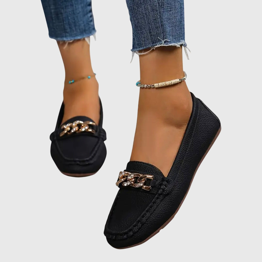 Susanne | Kvinners Slip On Loafers Med Kjededetalj