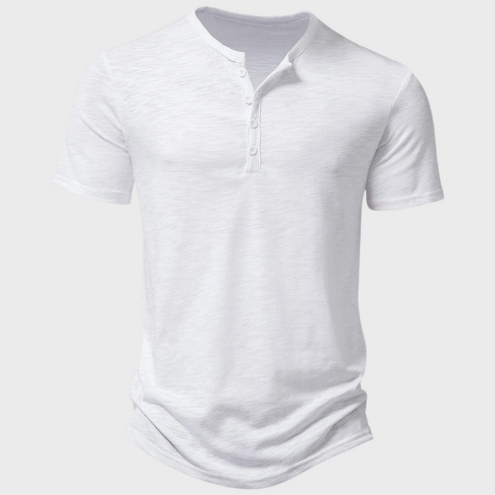 Gunnar | Casual Henley T-skjorte med Knapper