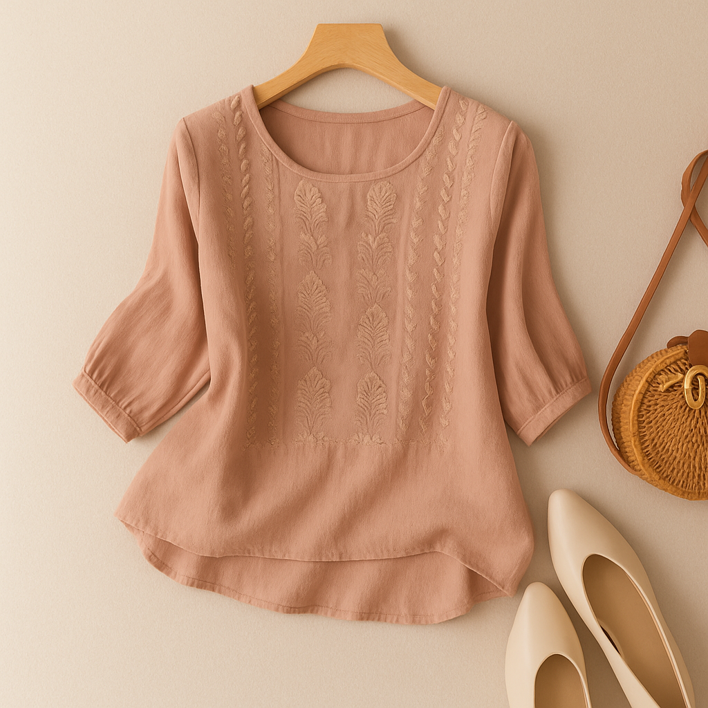 Sine | Brodert Rund Hals Bluse