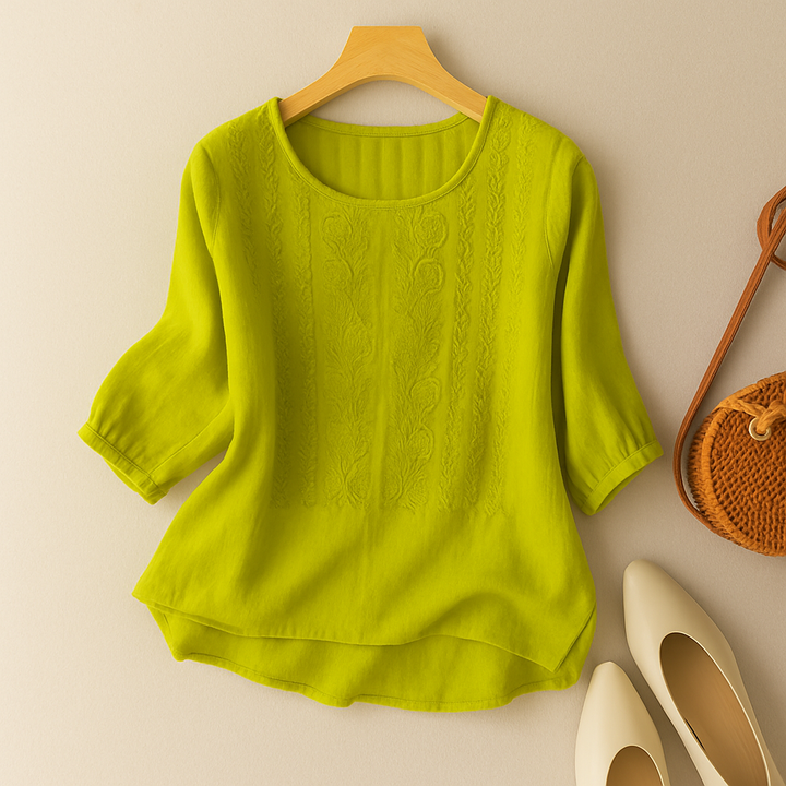 Sine | Brodert Rund Hals Bluse