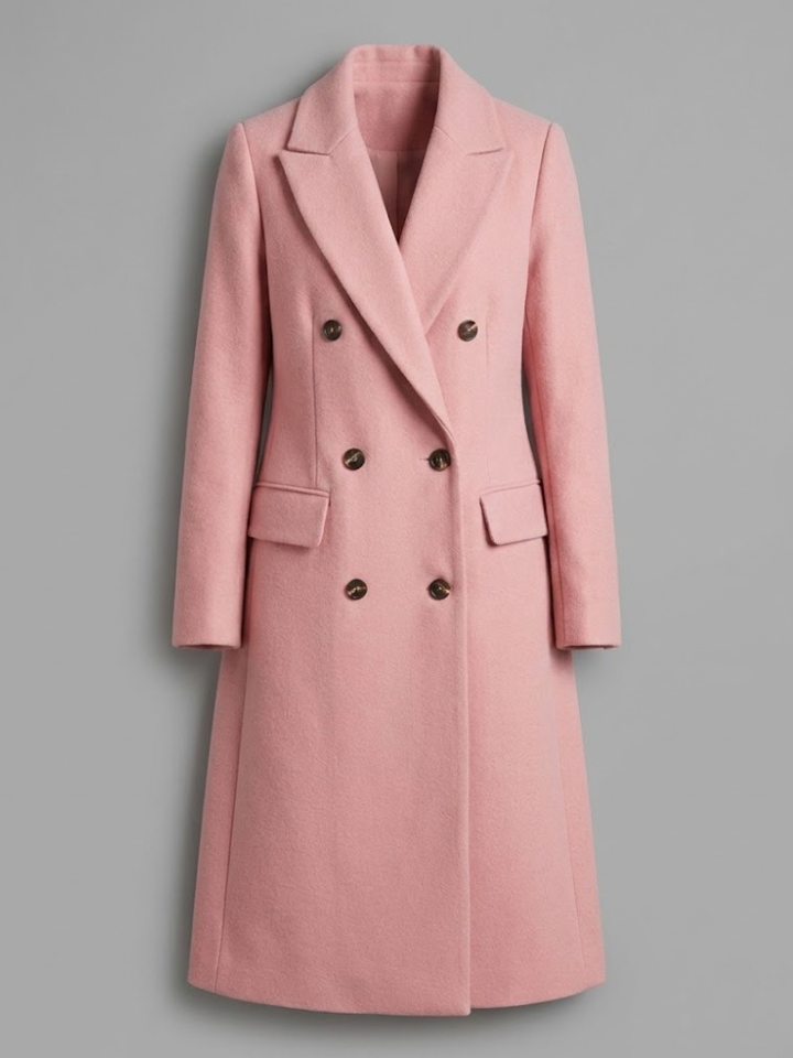 Dame Dobbeltspent Trenchcoat med Hakket Slag