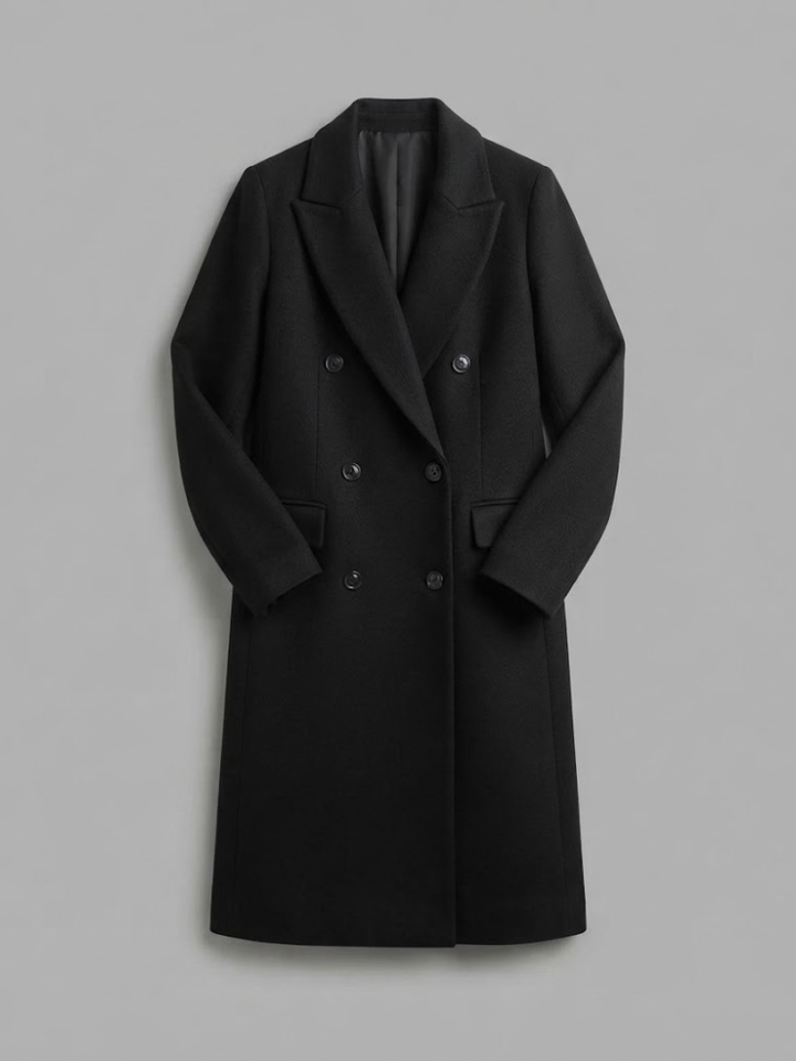 Dame Dobbeltspent Trenchcoat med Hakket Slag