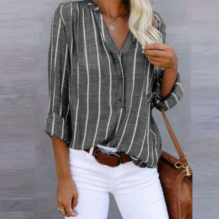 Vigga | Kvinne Striped Long-Sleeve Buttoned Top