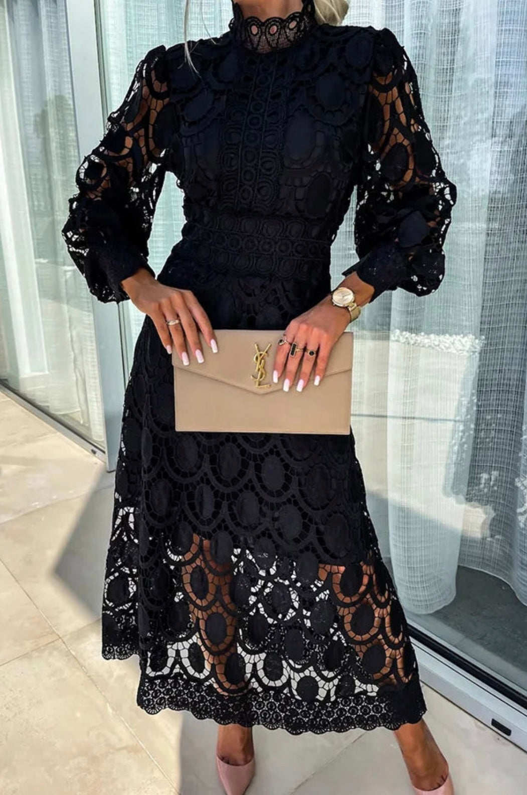 Milena | Kvinne Langermet Cutout Festkjole