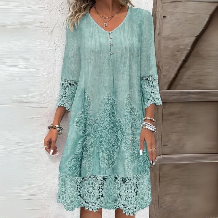 Ester | Damers Vintage Blondekant Løs Kjole