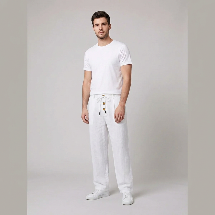 Oscar | Herre Relaxed Fit Linbukser med Elastisk Midje og Snøring