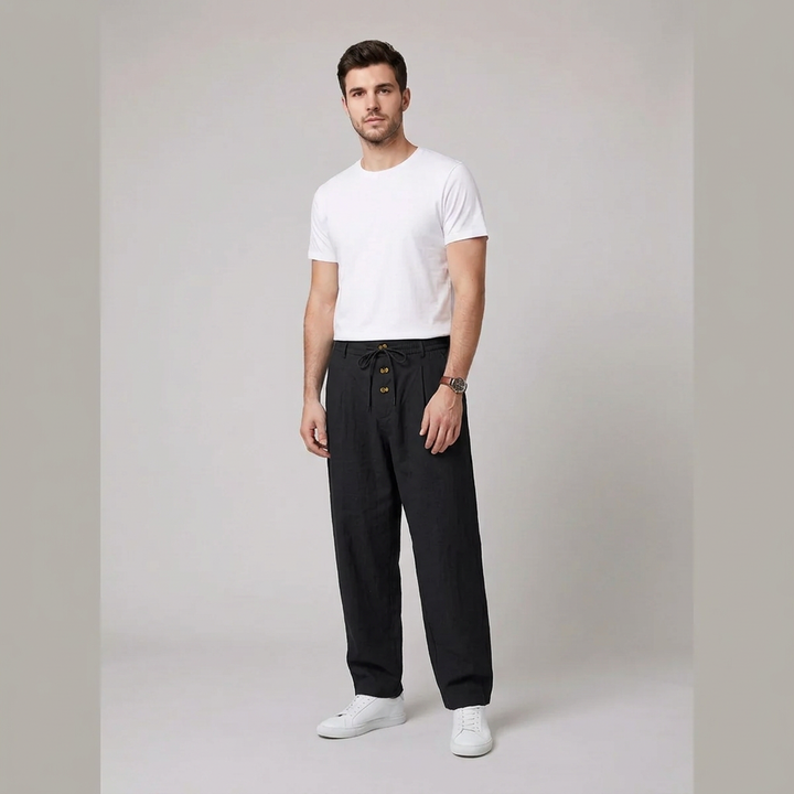 Oscar | Herre Relaxed Fit Linbukser med Elastisk Midje og Snøring