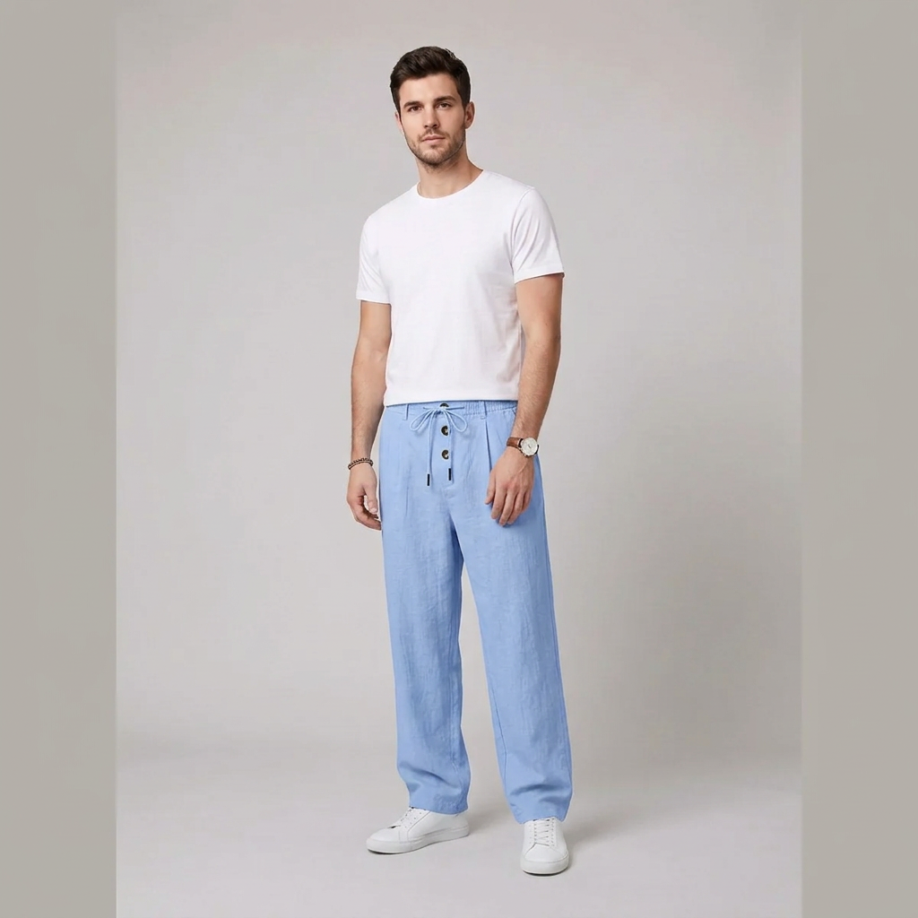 Oscar | Herre Relaxed Fit Linbukser med Elastisk Midje og Snøring