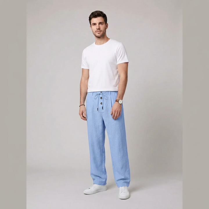 Oscar | Herre Relaxed Fit Linbukser med Elastisk Midje og Snøring