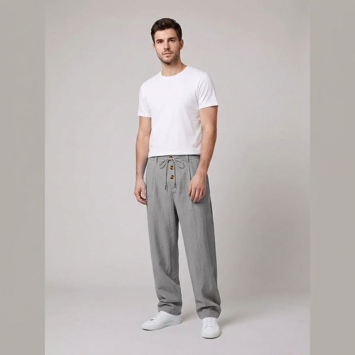 Oscar | Herre Relaxed Fit Linbukser med Elastisk Midje og Snøring