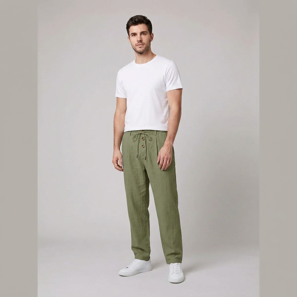 Oscar | Herre Relaxed Fit Linbukser med Elastisk Midje og Snøring