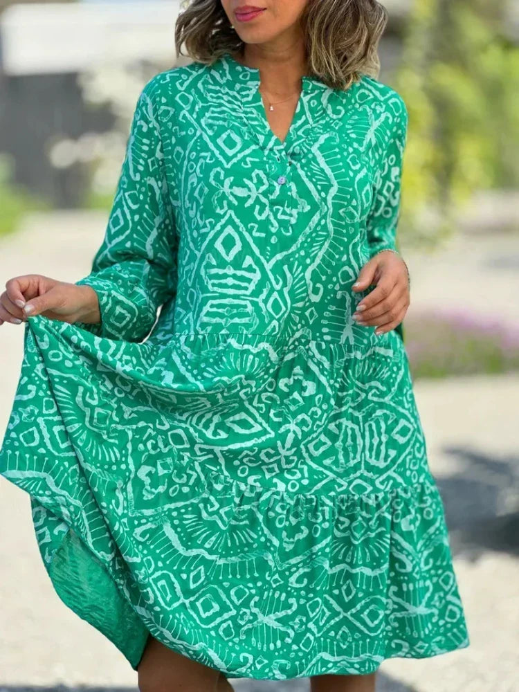 Kyara | Stilig Boho Print Tunika Kjole