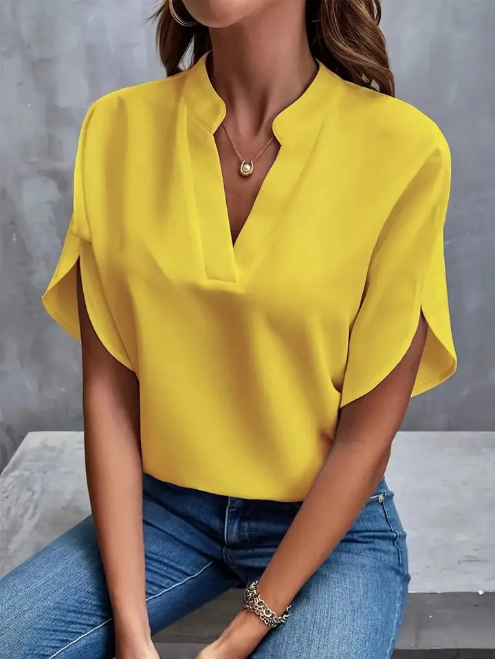 Annemie | Stilig V-hals Flytende Bluse