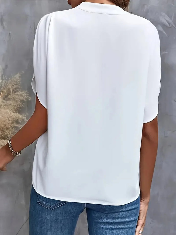 Annemie | Stilig V-hals Flytende Bluse