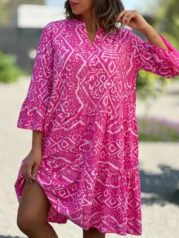 Kyara | Stilig Boho Print Tunika Kjole