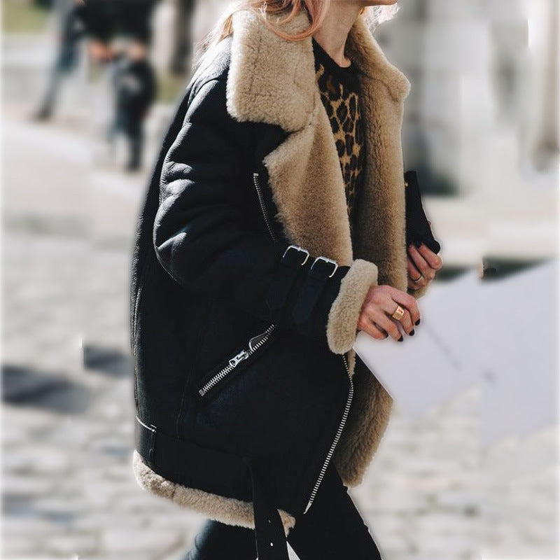 Hanne | Stilig Shearling Aviator Jakke