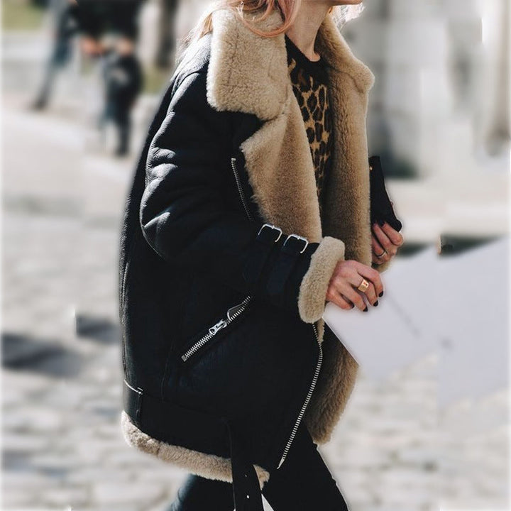 Hanne | Stilig Shearling Aviator Jakke