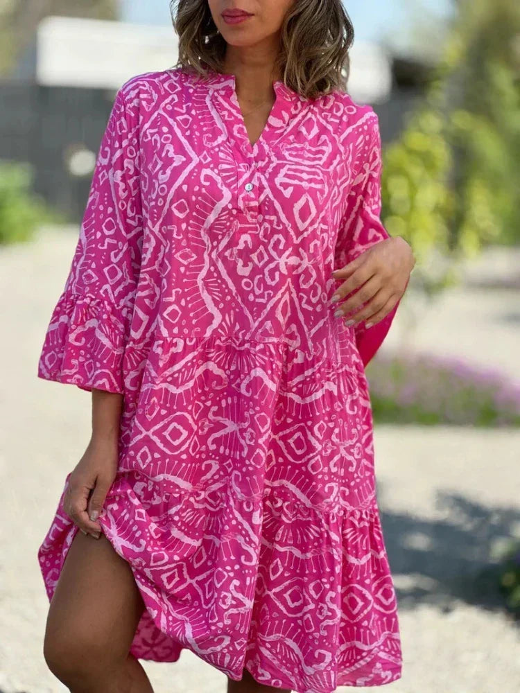 Kyara | Stilig Boho Print Tunika Kjole