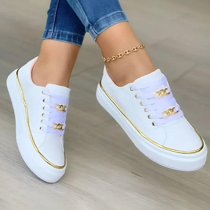 Sofie | Kvinneplattform Sneakers med Snøring