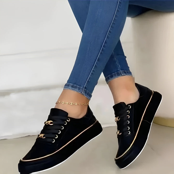 Sofie | Kvinneplattform Sneakers med Snøring
