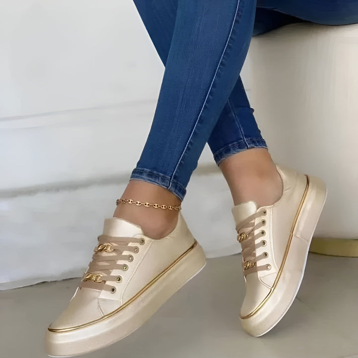 Sofie | Kvinneplattform Sneakers med Snøring