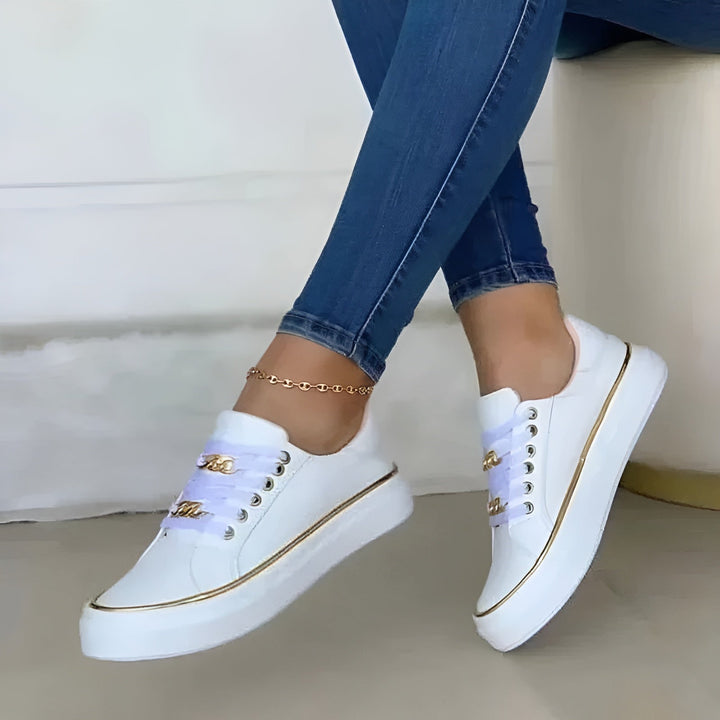Sofie | Kvinneplattform Sneakers med Snøring