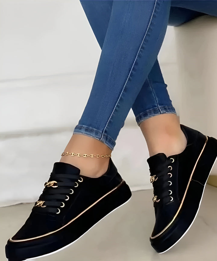 Sofie | Kvinneplattform Sneakers med Snøring