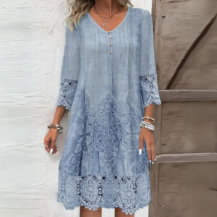 Ester | Damers Vintage Blondekant Løs Kjole