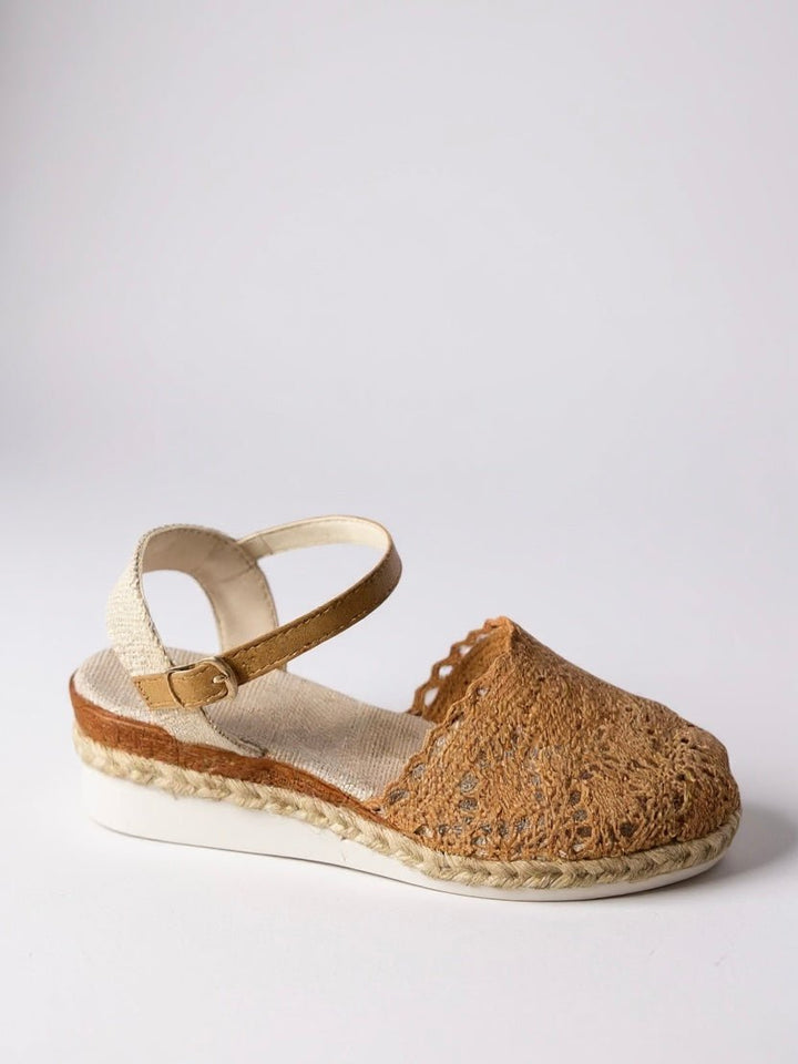 Freja | Boho Heklede Plattform Sandaler for Kvinner Vevde Sommer Sko