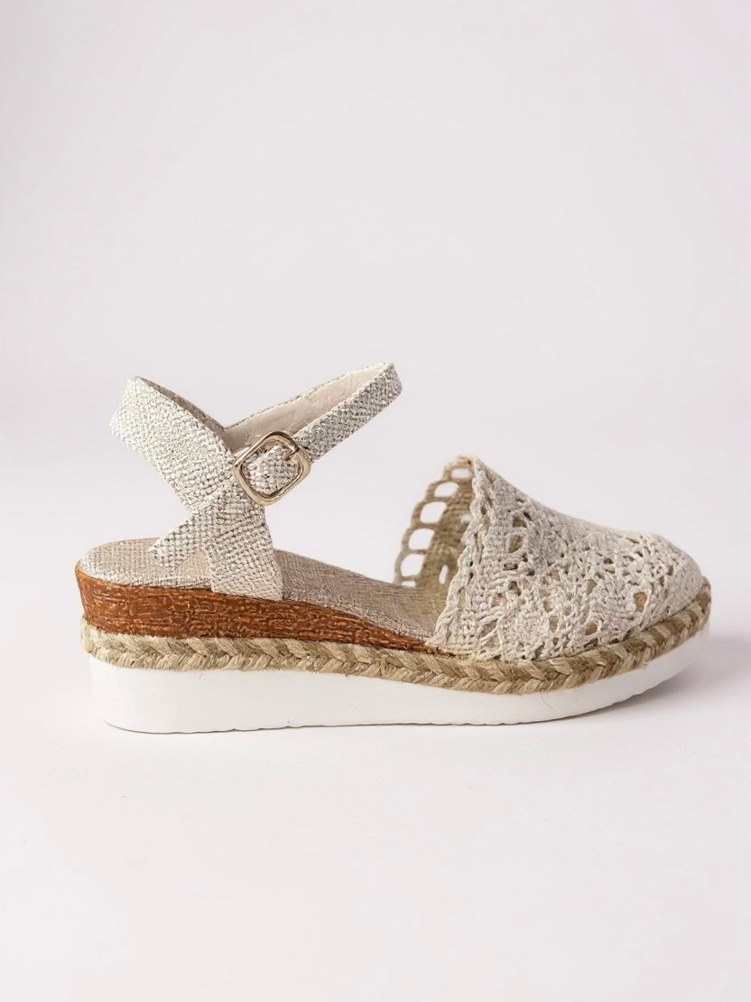 Freja | Boho Heklede Plattform Sandaler for Kvinner Vevde Sommer Sko