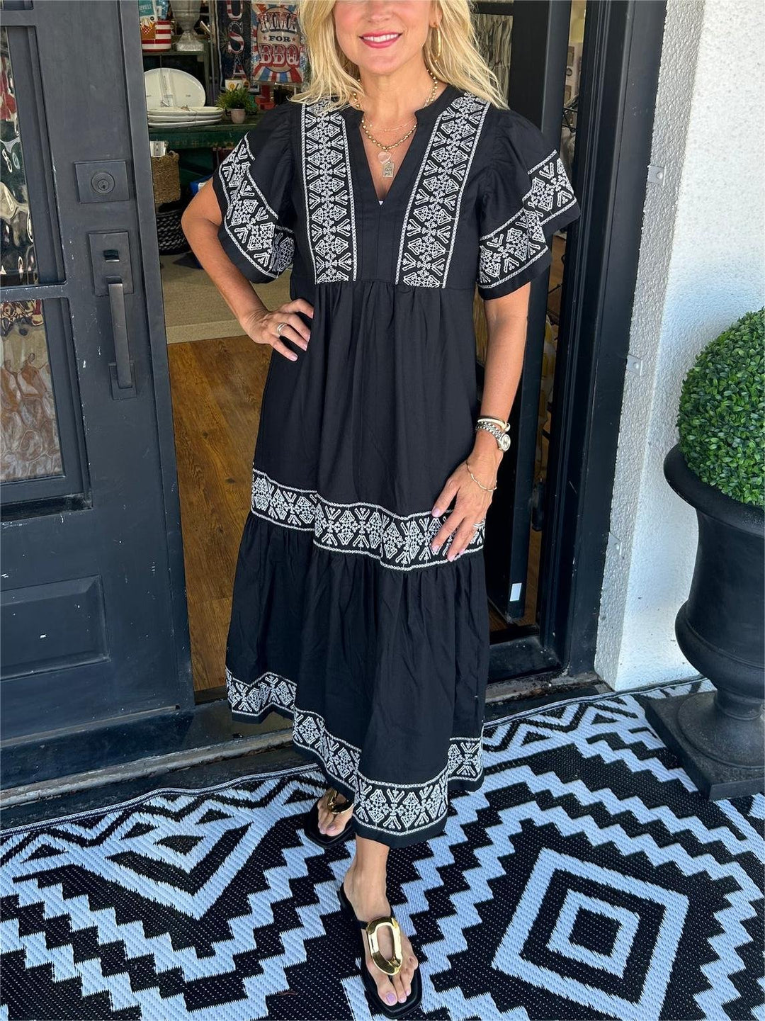 Liv | Boho Kjole Løs Passform Myk Drapering Magekontroll