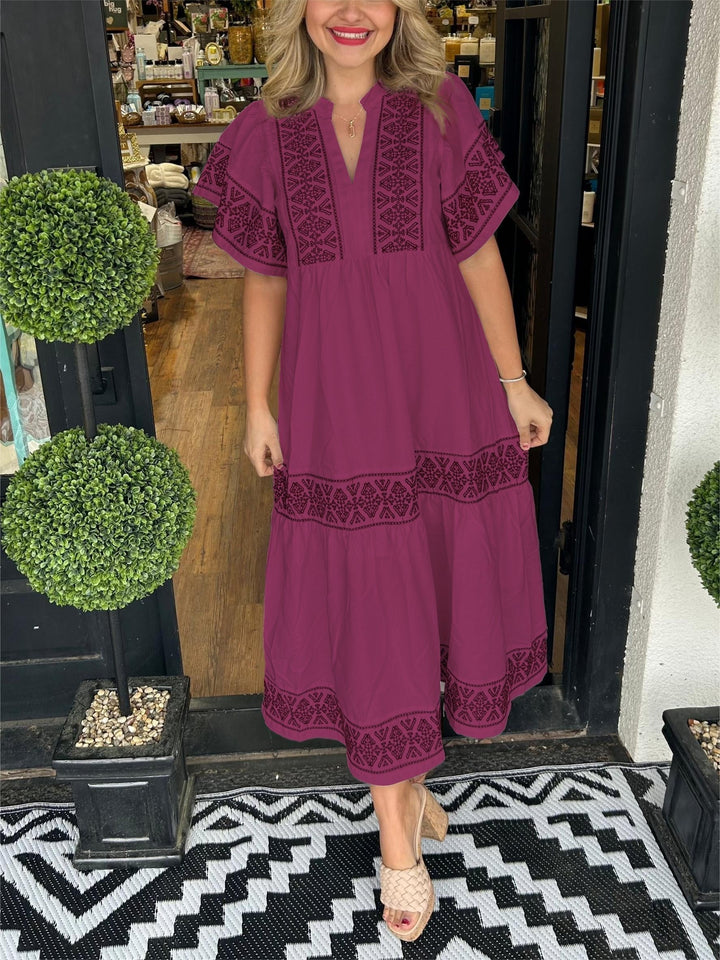 Liv | Boho Kjole Løs Passform Myk Drapering Magekontroll