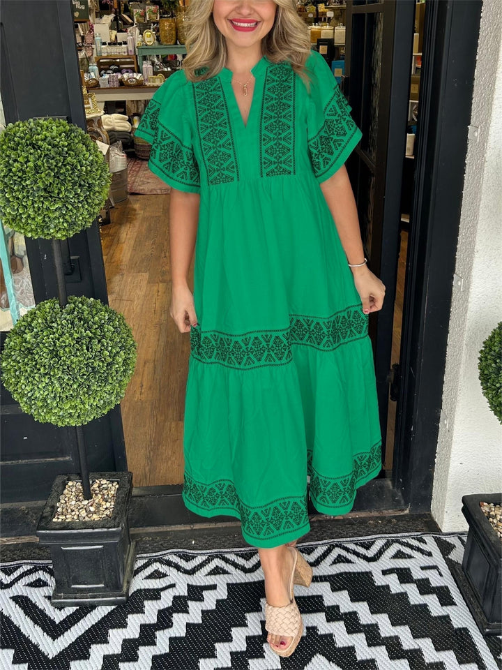 Liv | Boho Kjole Løs Passform Myk Drapering Magekontroll