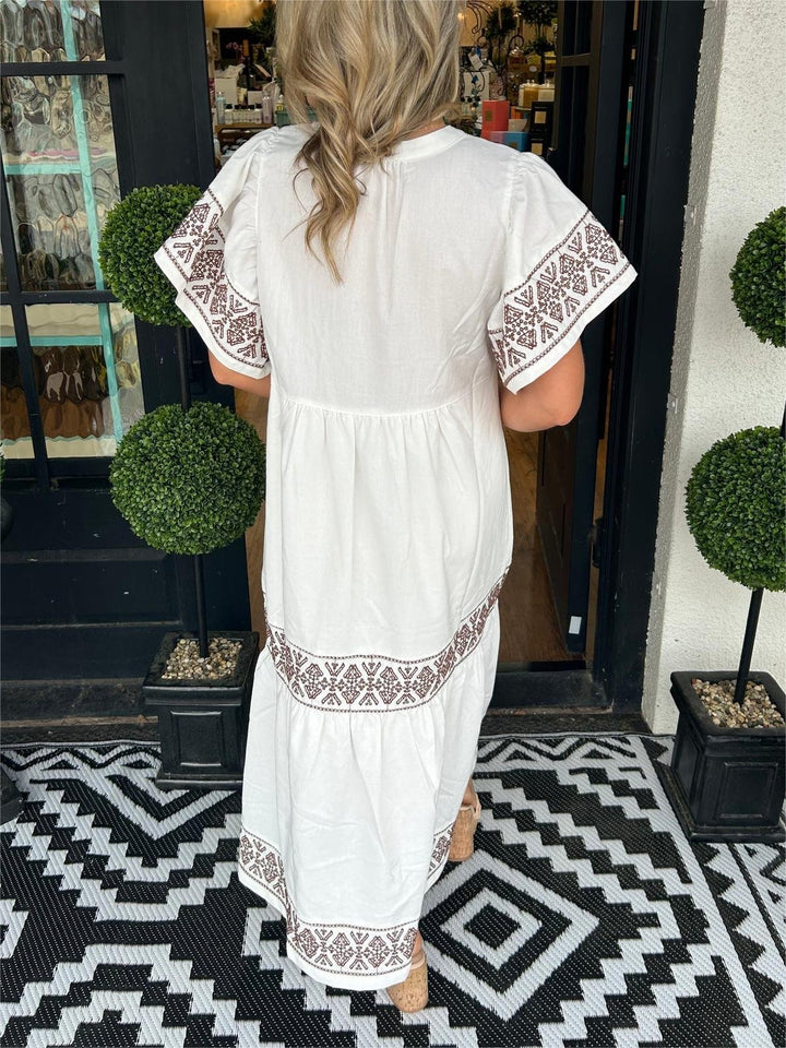 Liv | Boho Kjole Løs Passform Myk Drapering Magekontroll