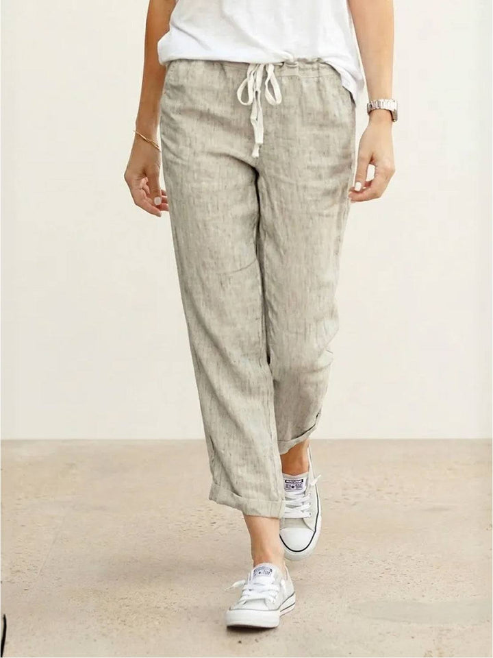 Susanne | Kvinne Drawstring Midje Avslappet Slim Fit Bukser