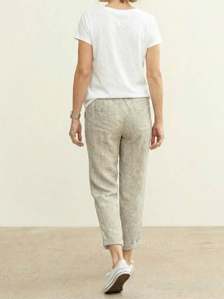 Susanne | Kvinne Drawstring Midje Avslappet Slim Fit Bukser