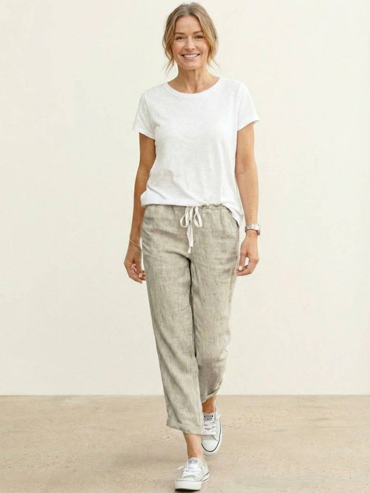Susanne | Kvinne Drawstring Midje Avslappet Slim Fit Bukser