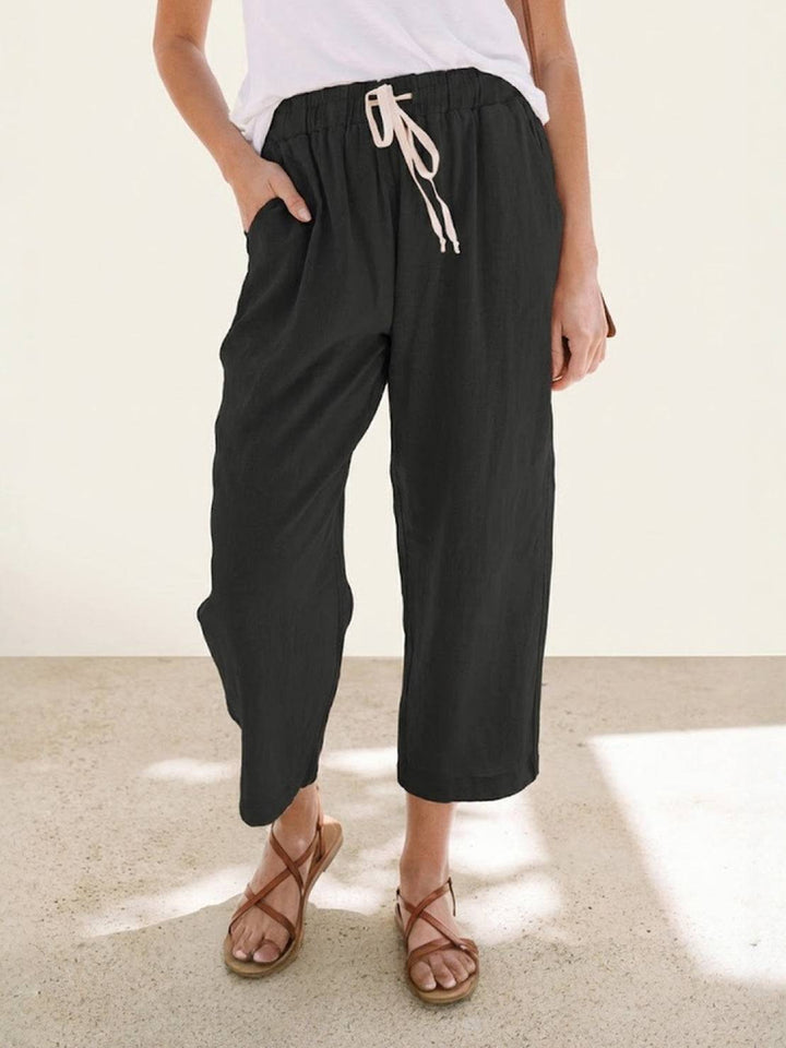 Susanne | Kvinne Drawstring Midje Avslappet Slim Fit Bukser