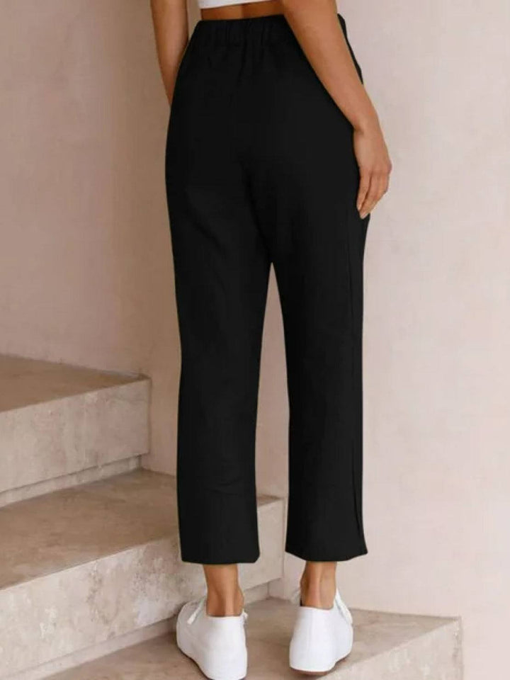Susanne | Kvinne Drawstring Midje Avslappet Slim Fit Bukser